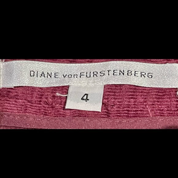 ▪️DIANE Von FURSTENBERG▪️Burgundy Pleated Corduroy Retro 'WENDY' Midi Skirt - Picture 5 of 9
